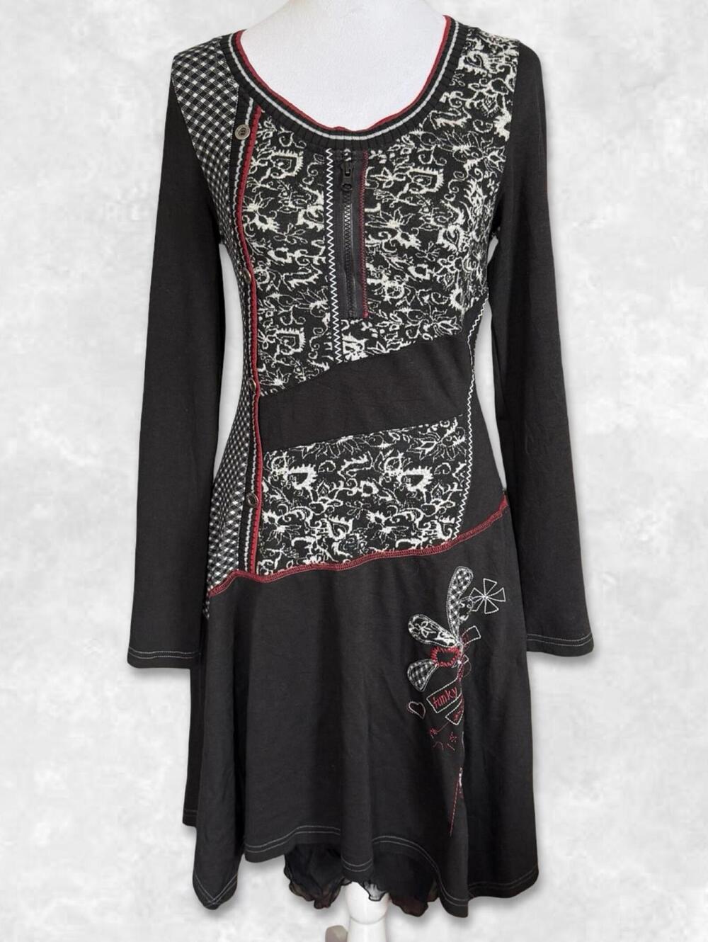 Y2K Euro Subversive Multi Pattern Knit Dress Size M-L